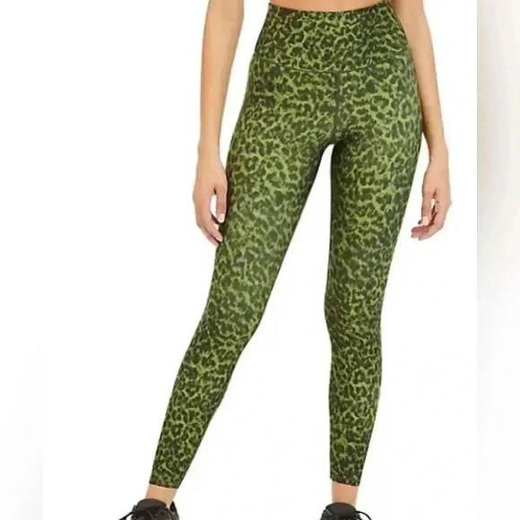 Good American Pants - Good American Core Power Leggings Womens L 3 Green Pesto Leopard High Rise NWT